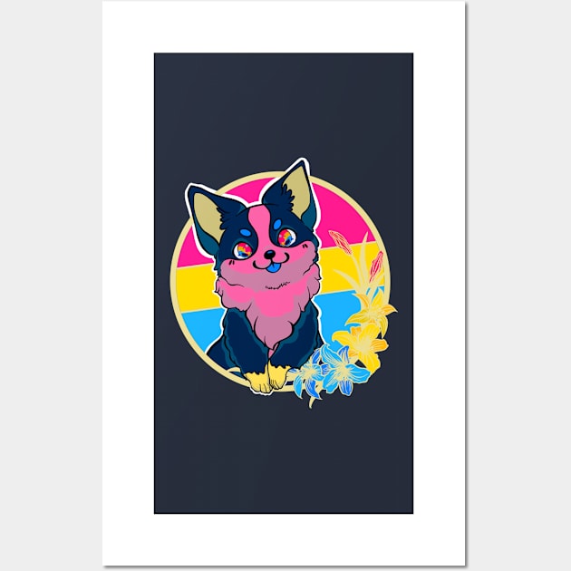 Pansexual corgi Wall Art by ThBlkBirdDaliah